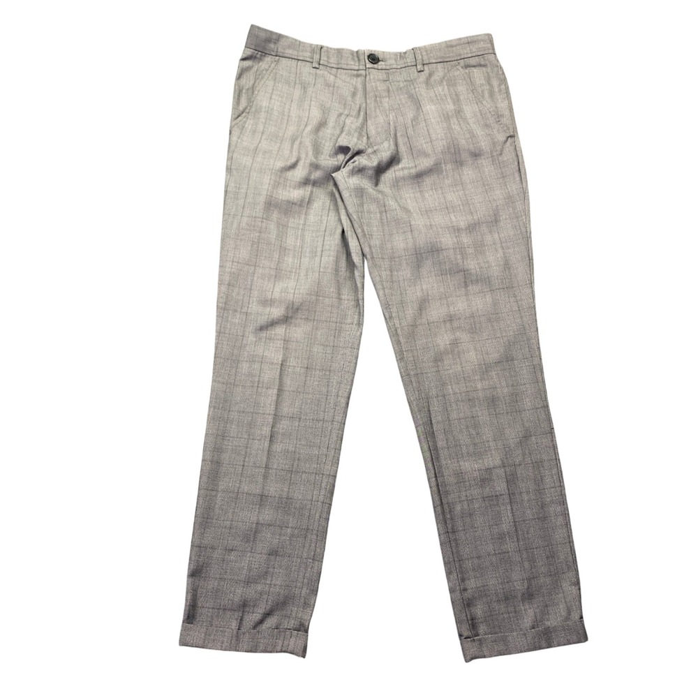 Sons‎ of Intrigue Kenmare Tapered Fit Grey Glen Plaid Dress Pants Mens 33W 30L